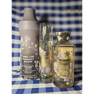 Bath & Body Works Snowflakes & Cashmere Laundry Scent Boosters, Body Wash & Mist